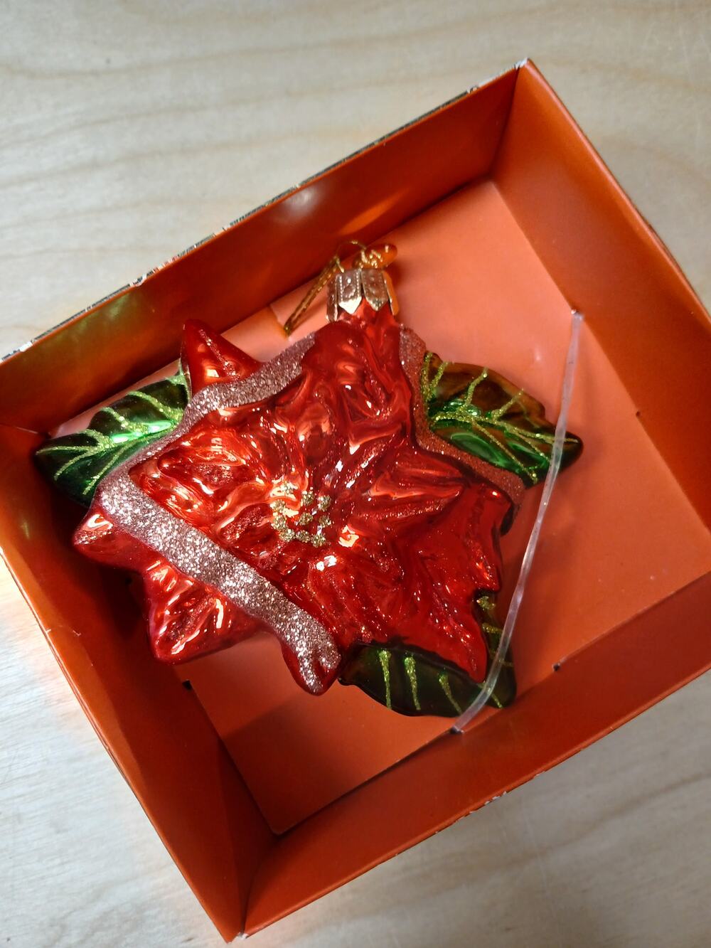 NEW John Derian Company Red & White POINSETTIA Glass Christmas Ornament Target